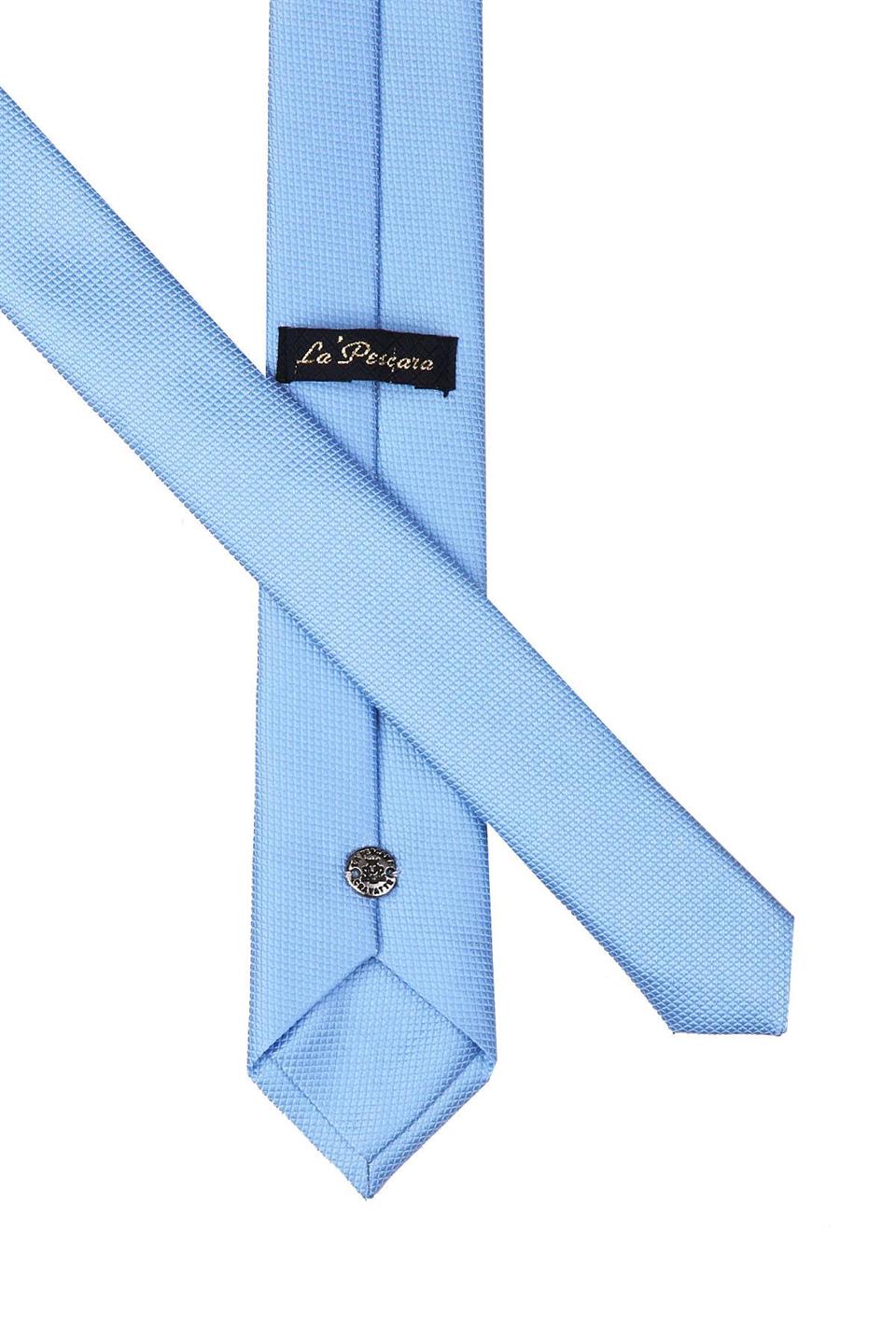 Açık Mavi Kendinden Desen Çok İnce Kravat UST28