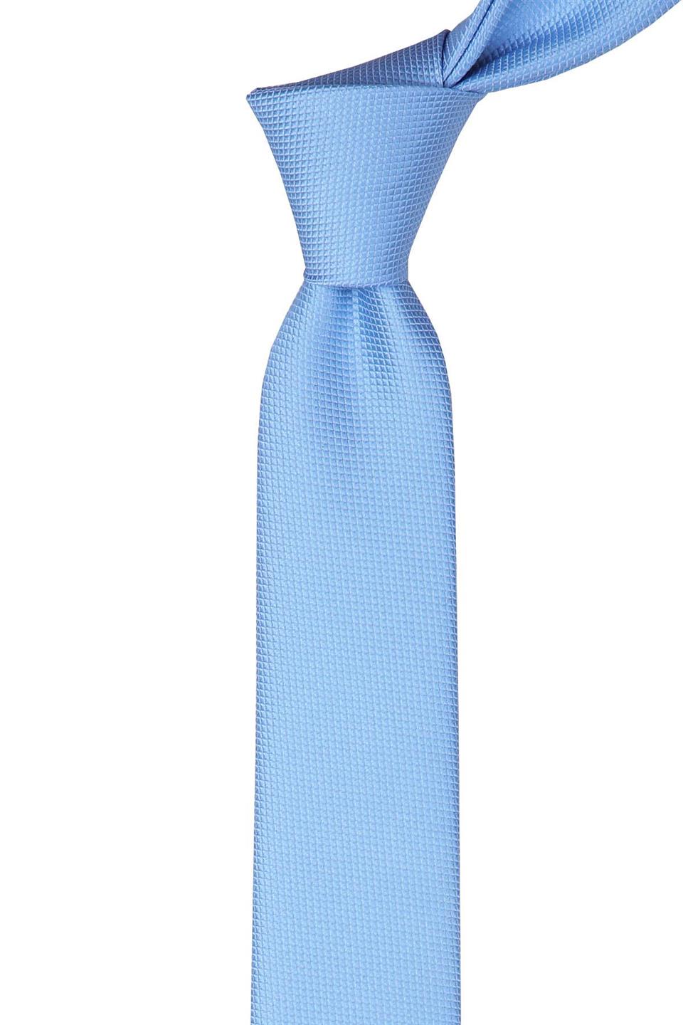 Açık Mavi Kendinden Desen Çok İnce Kravat UST28