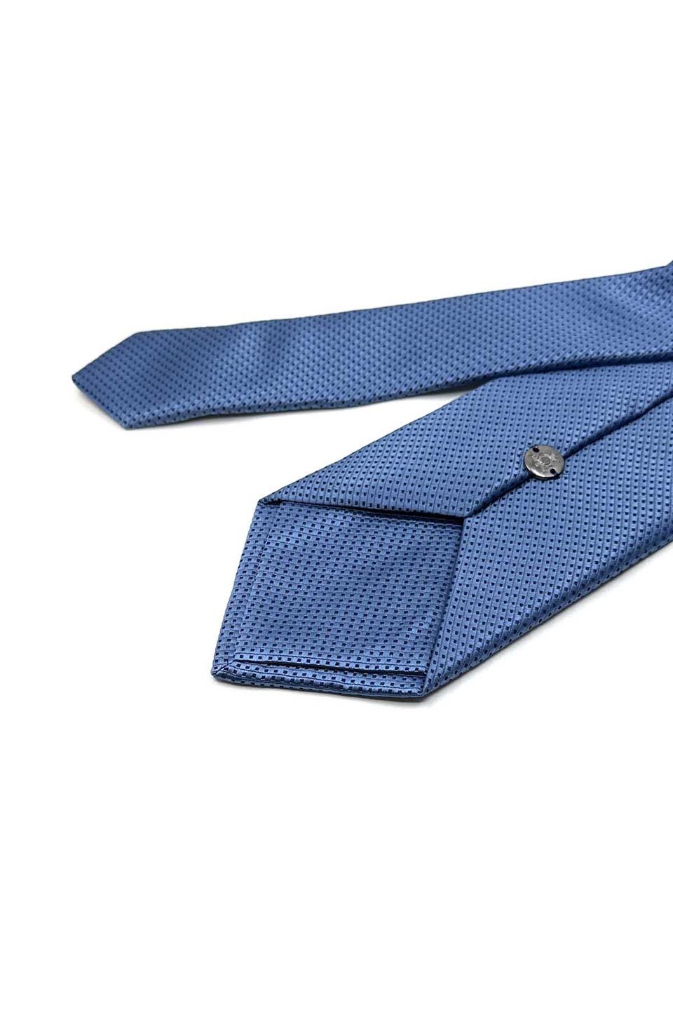 Açık Mavi Nokta Desen Mendilli Klasik Kravat KK13454
