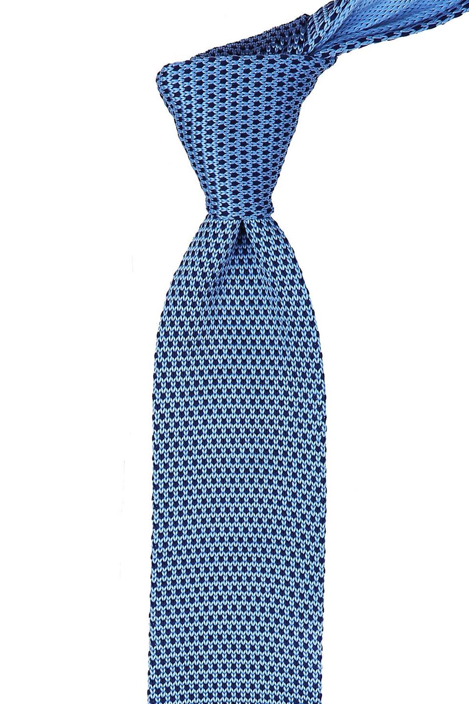 Açık Mavi Noktalı Örgü Kravat 8178