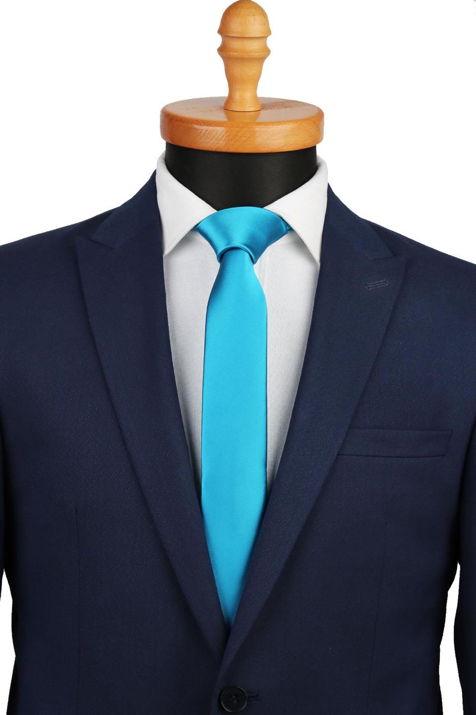 Açık Petrol Mavisi Saten Slim Kravat SK5323