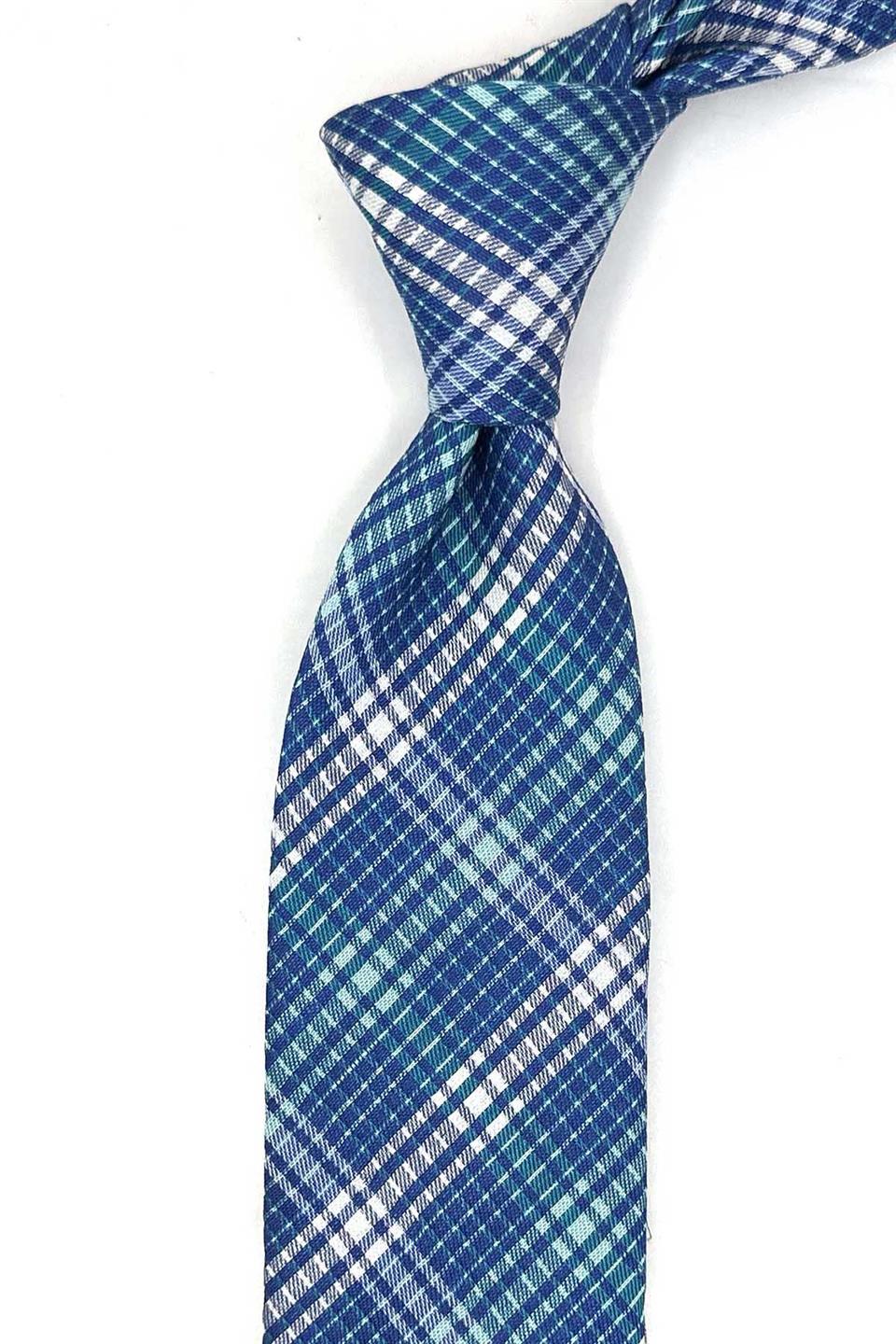 Agnone Style Mavi İtalyan İpek Kravat İK2139