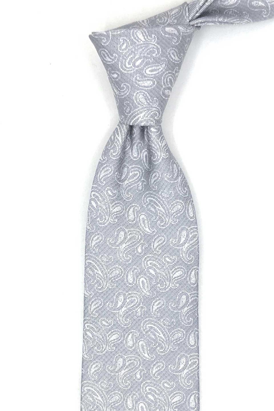 Agriates Style Gri İtalyan İpek Kravat İK2173