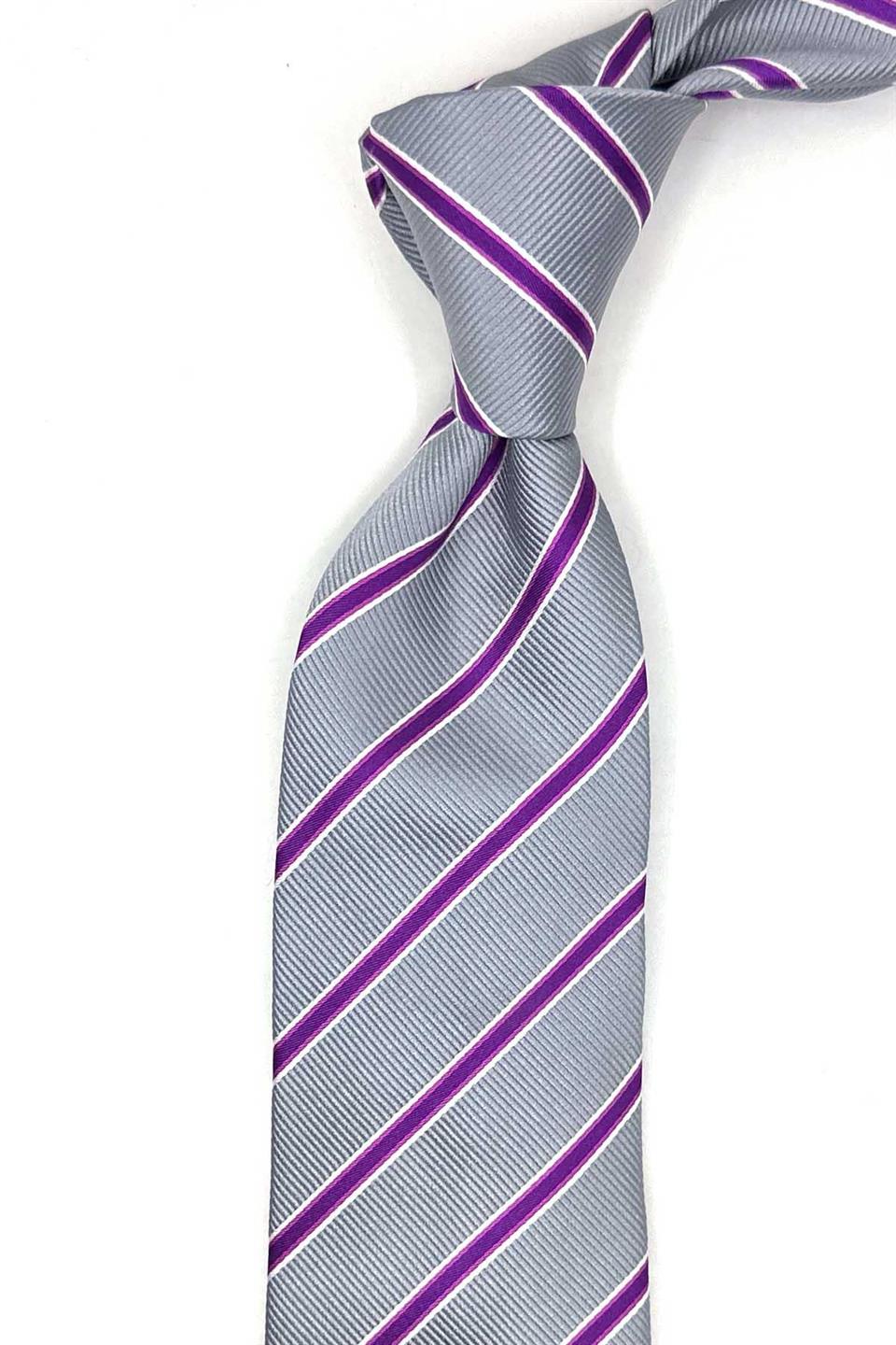 Ajola Style Gri İtalyan İpek Kravat İK2133