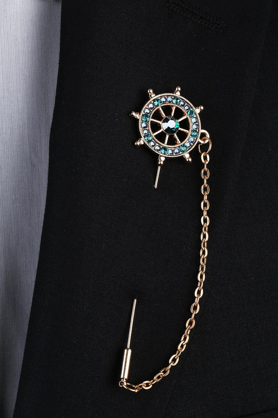 Altın Renk Dümen Motif Yaka İğnesi YI283