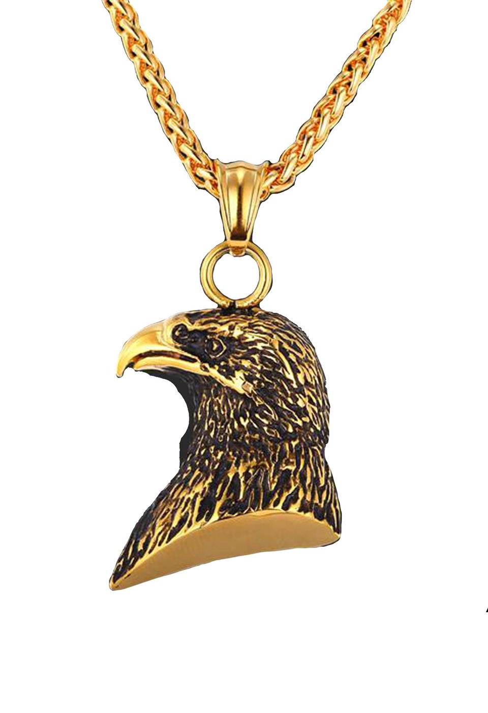 Altın Renk Kartal Figür Paslanmaz Çelik Kolye KLY59