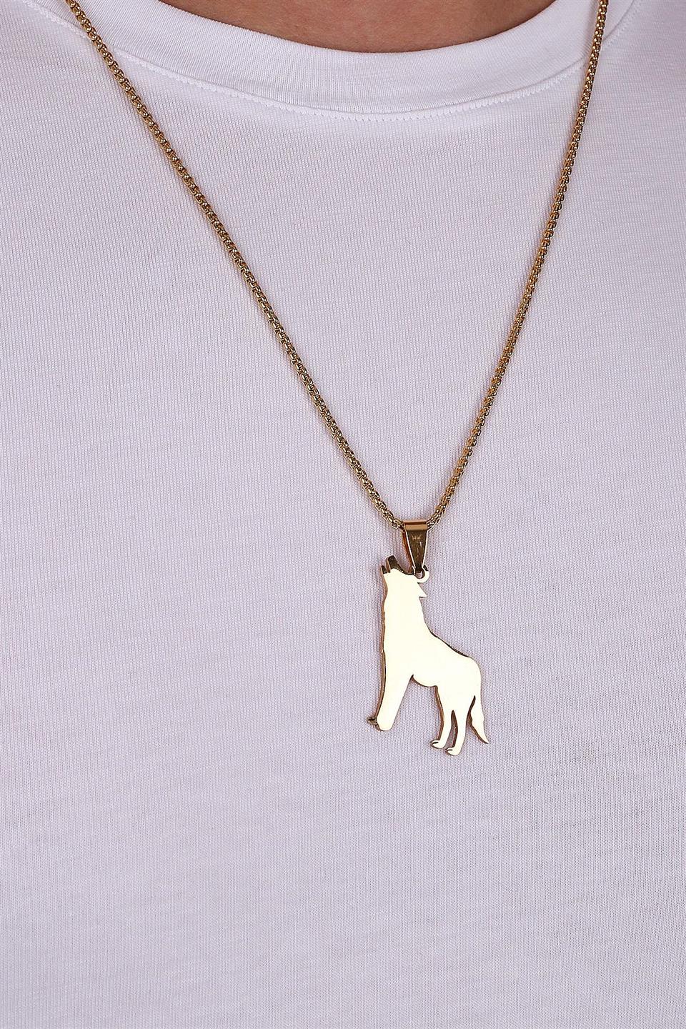 Altın Renk Kurt Kolye KLY104