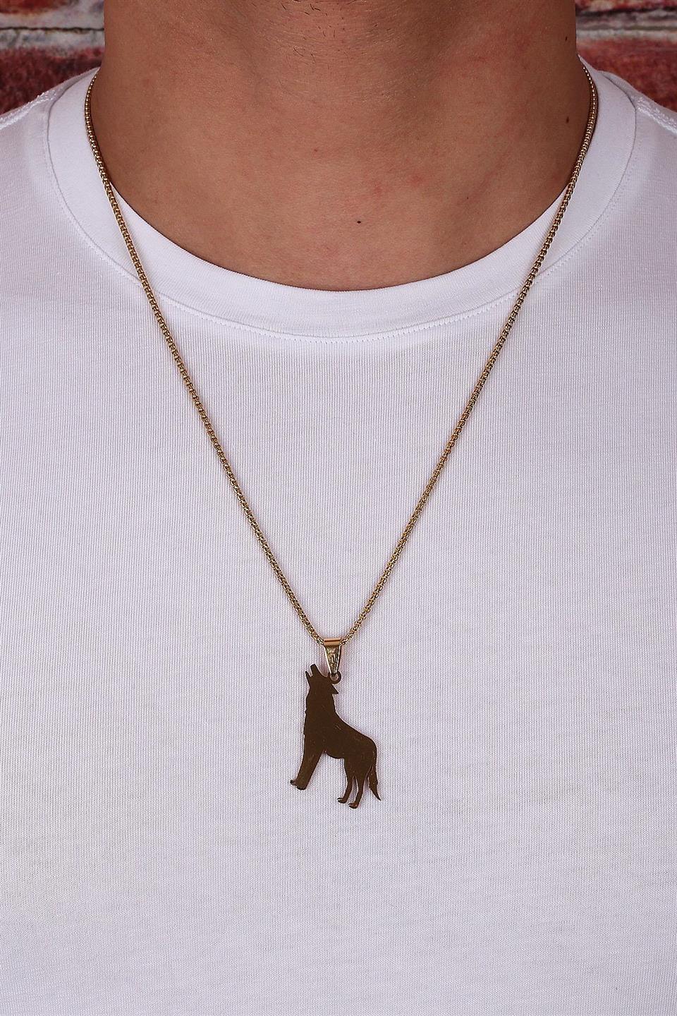 Altın Renk Kurt Kolye KLY104