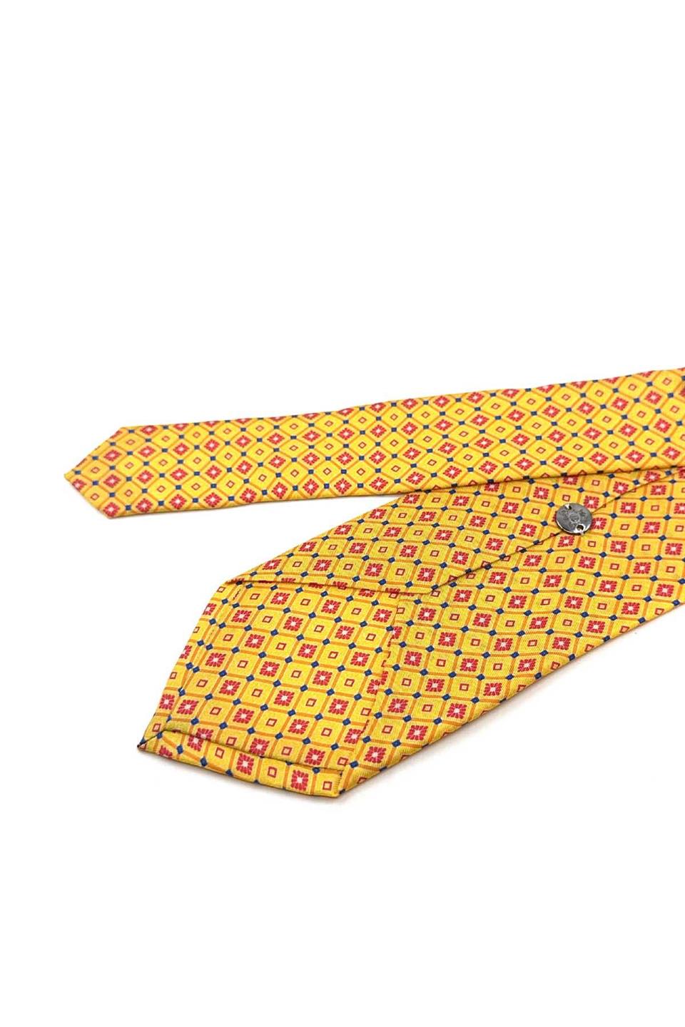Ardrah Style Sarı Küçük Desen İtalyan İpek Kravat İK1947