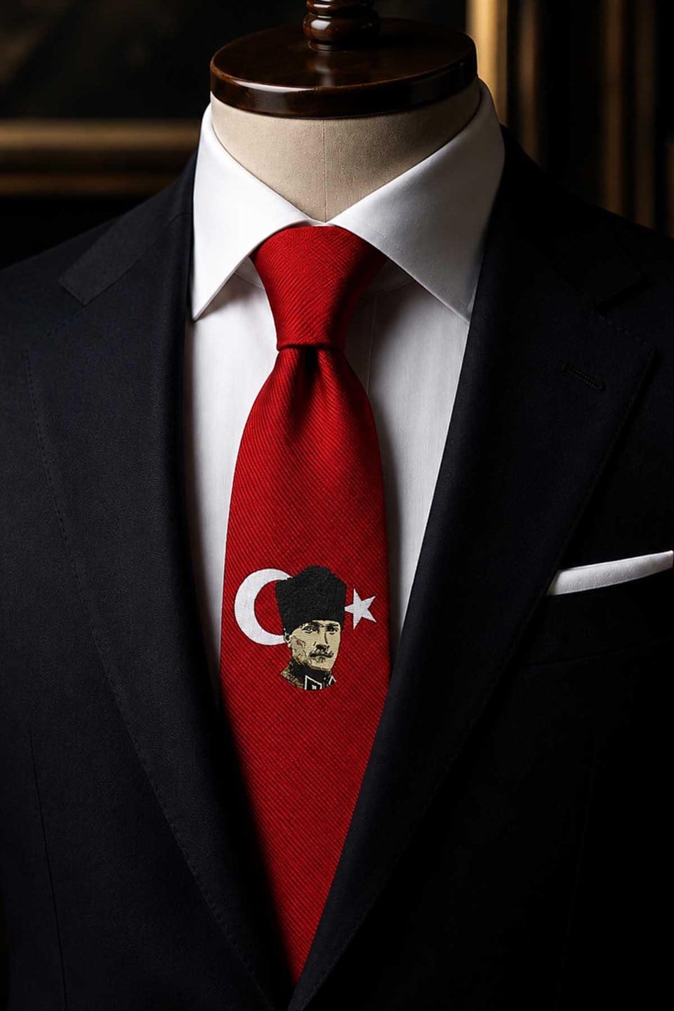 Atatürk Ay Yıldız Kırmızı Kravat KK13705