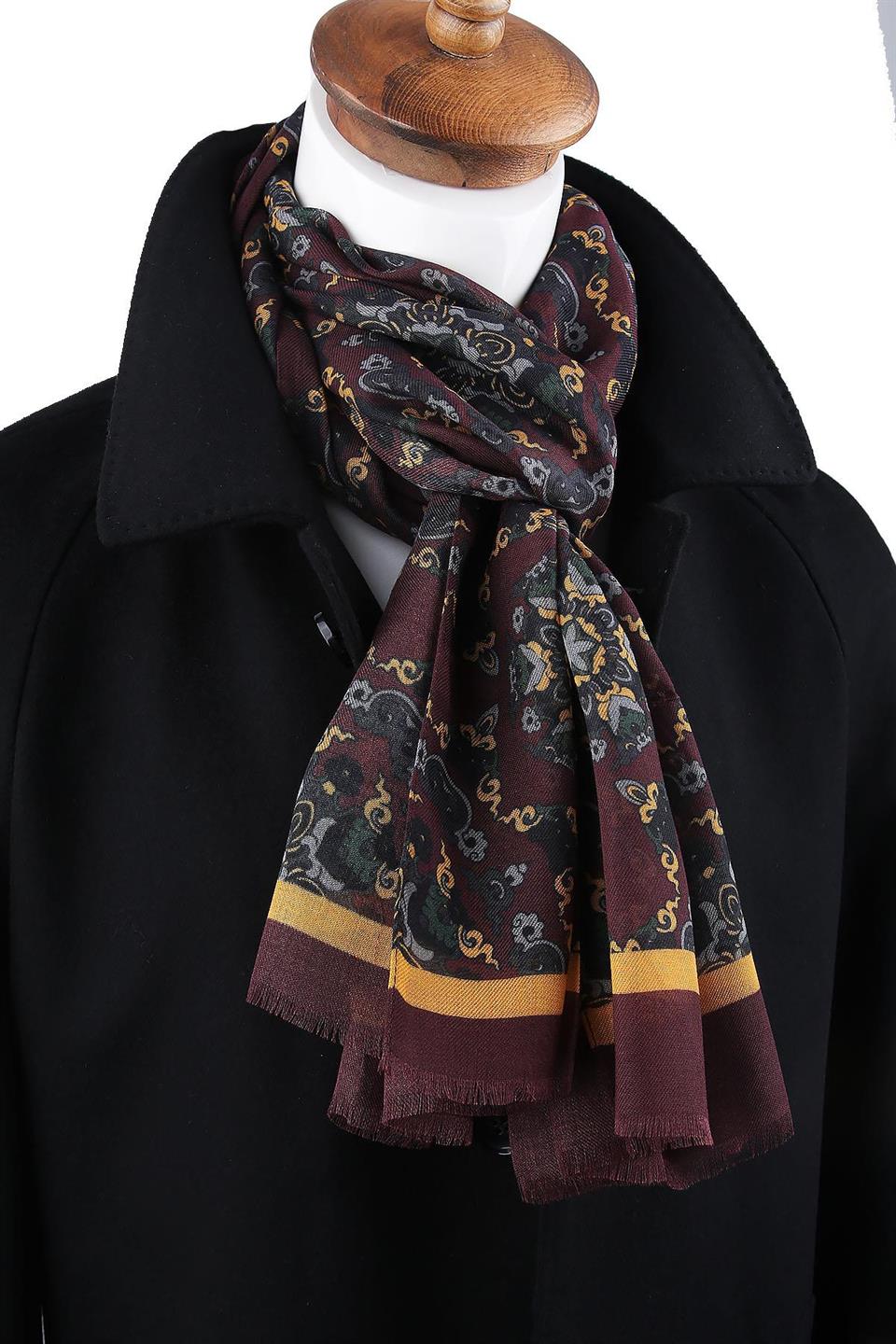 Attorney Style Bordo İtalyan Modal Kaşkol MDL35