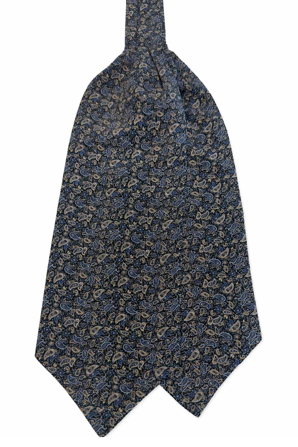 Avcı Yeşili Çok Renkli Şal Desen İtalyan İpek Ascot Kravat SAC151