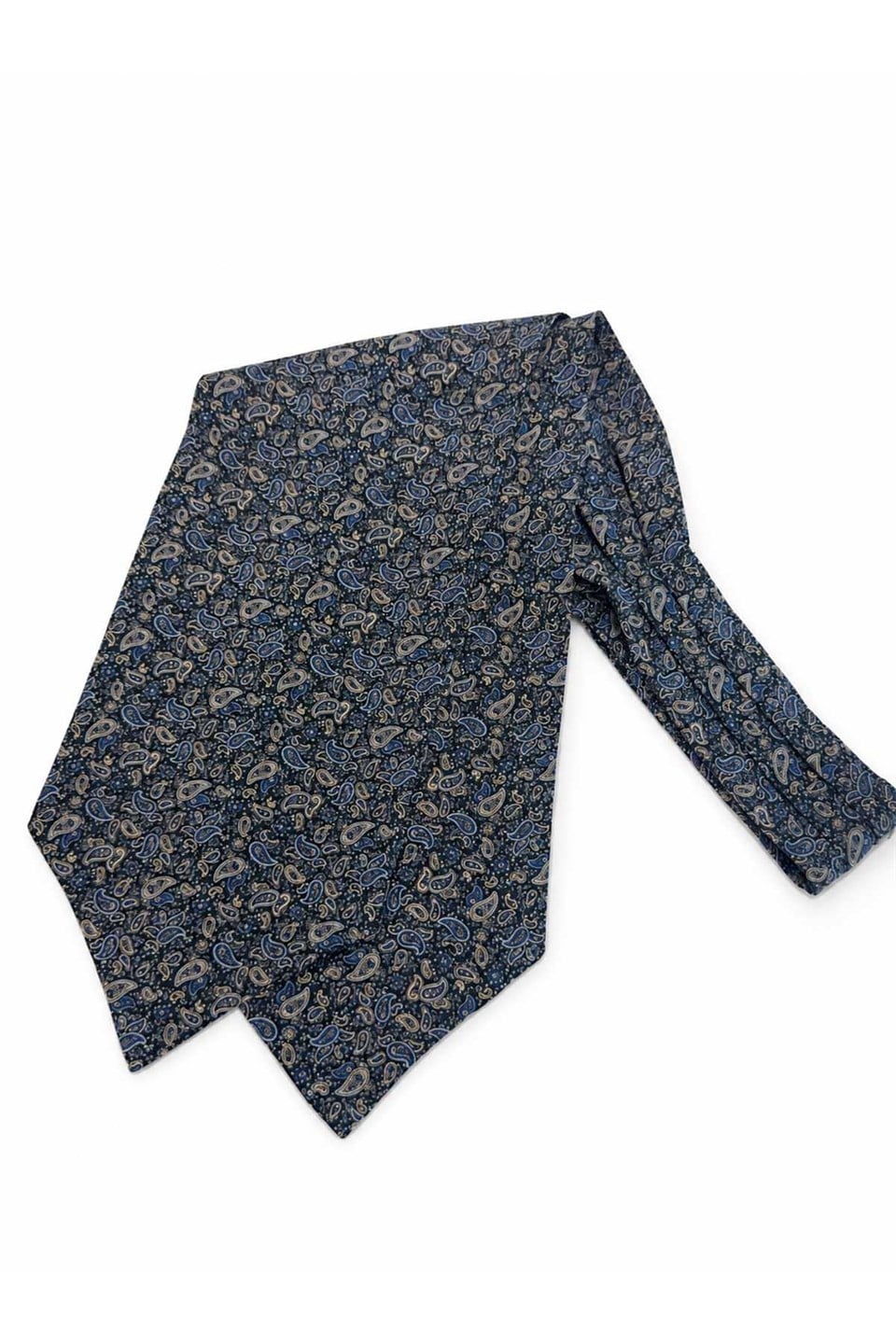 Avcı Yeşili Çok Renkli Şal Desen İtalyan İpek Ascot Kravat SAC151