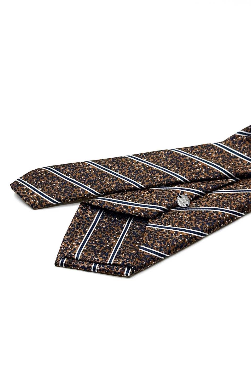 Bakır Çizgi Desen Mendilli Klasik Kravat KK12914