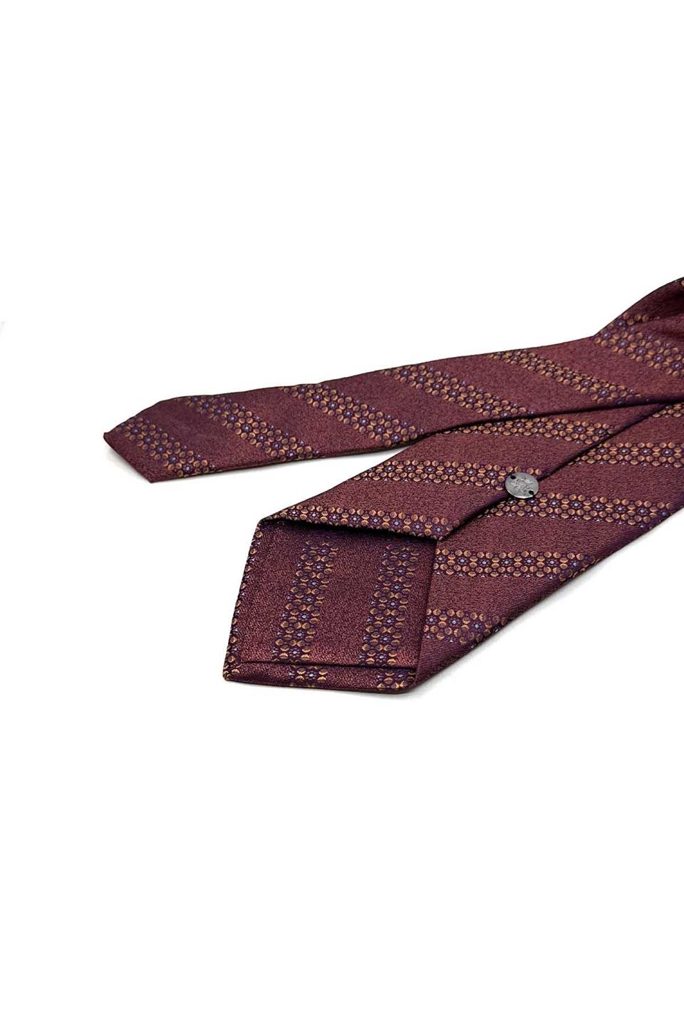 Bakır Çizgi Desen Mendilli Klasik Kravat KK13458