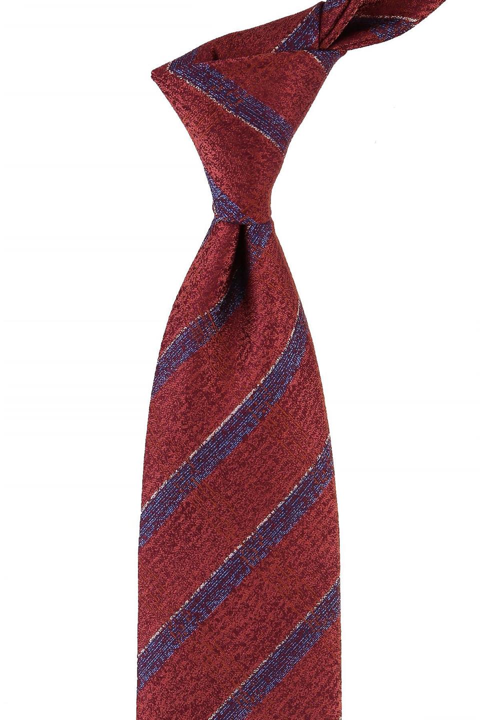 Bakır - Kahve Ekose Desen Mendilli Klasik Kravat KK10761