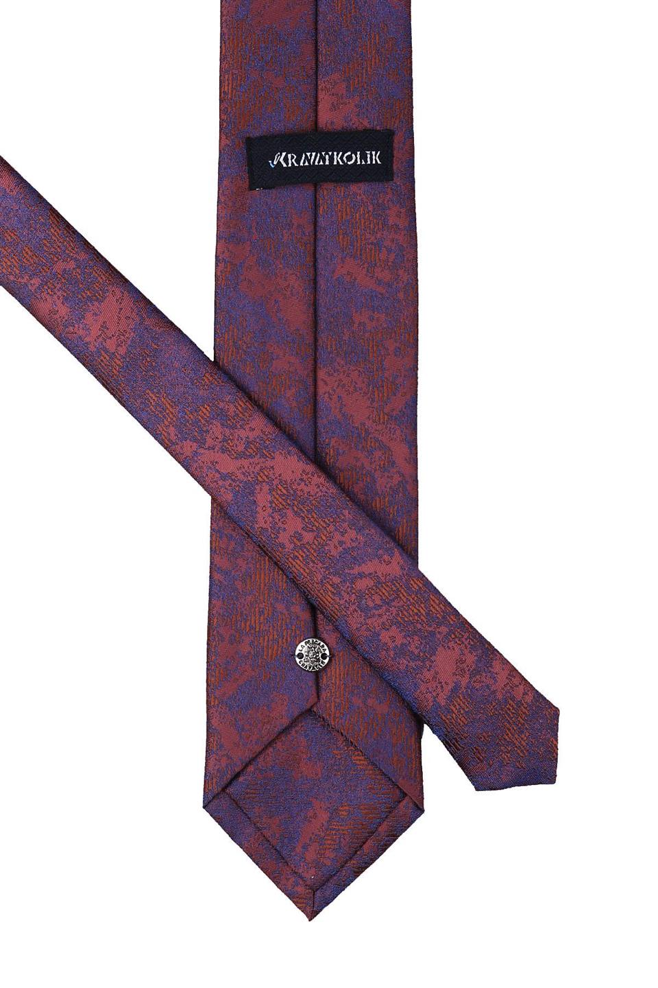 Bakır Renk Motif Desen Mendilli Klasik Kravat KK10199
