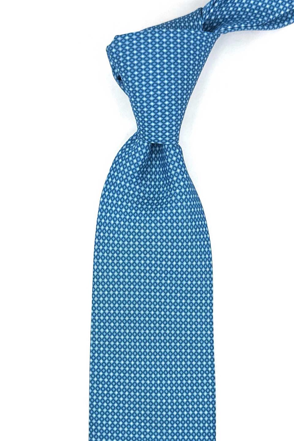 Bastelica Style Turkuaz İtalyan İpek Kravat İK2108