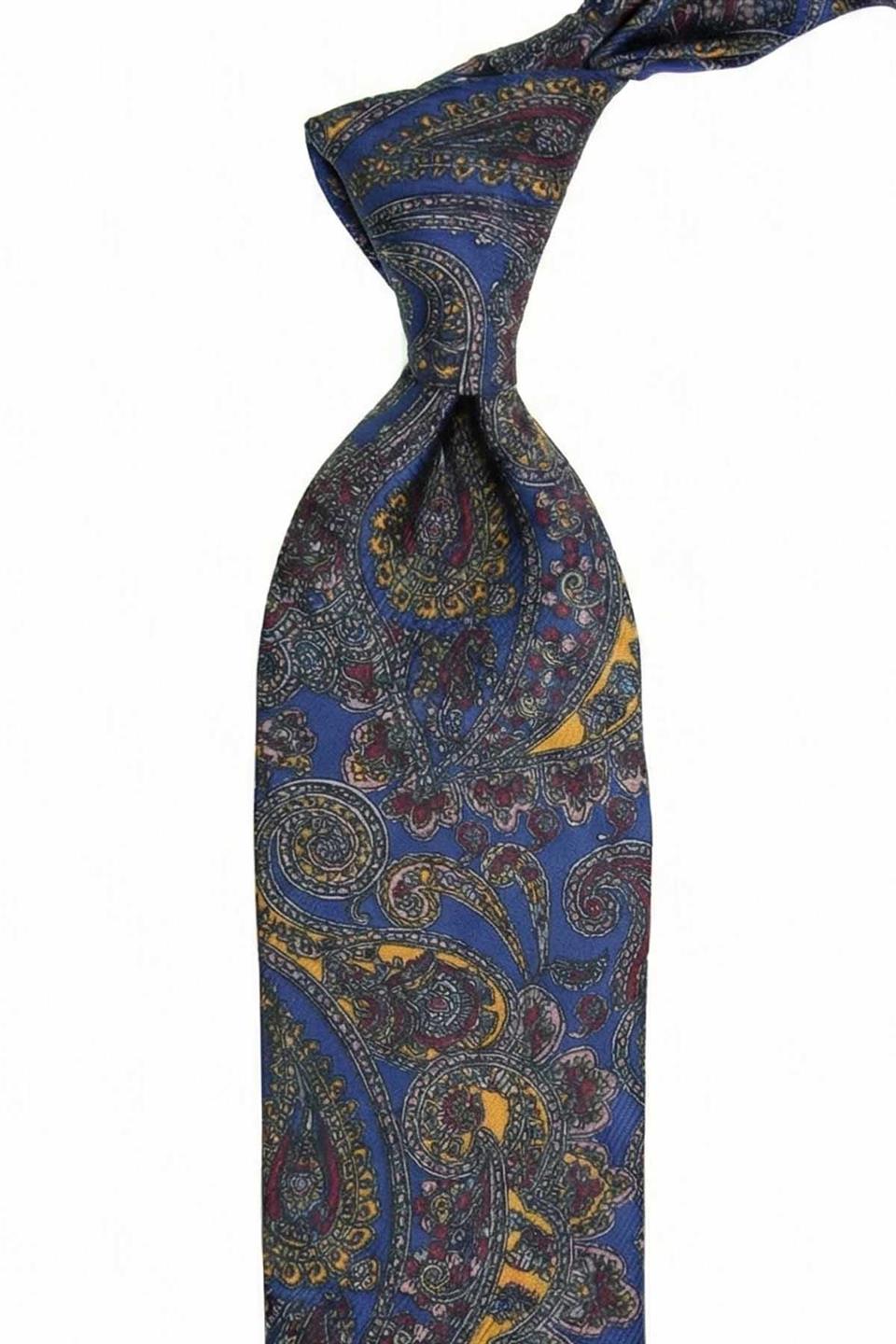 Baveno Style Çok Renkli Şal Desen İtalyan İpek Kravat İK2245