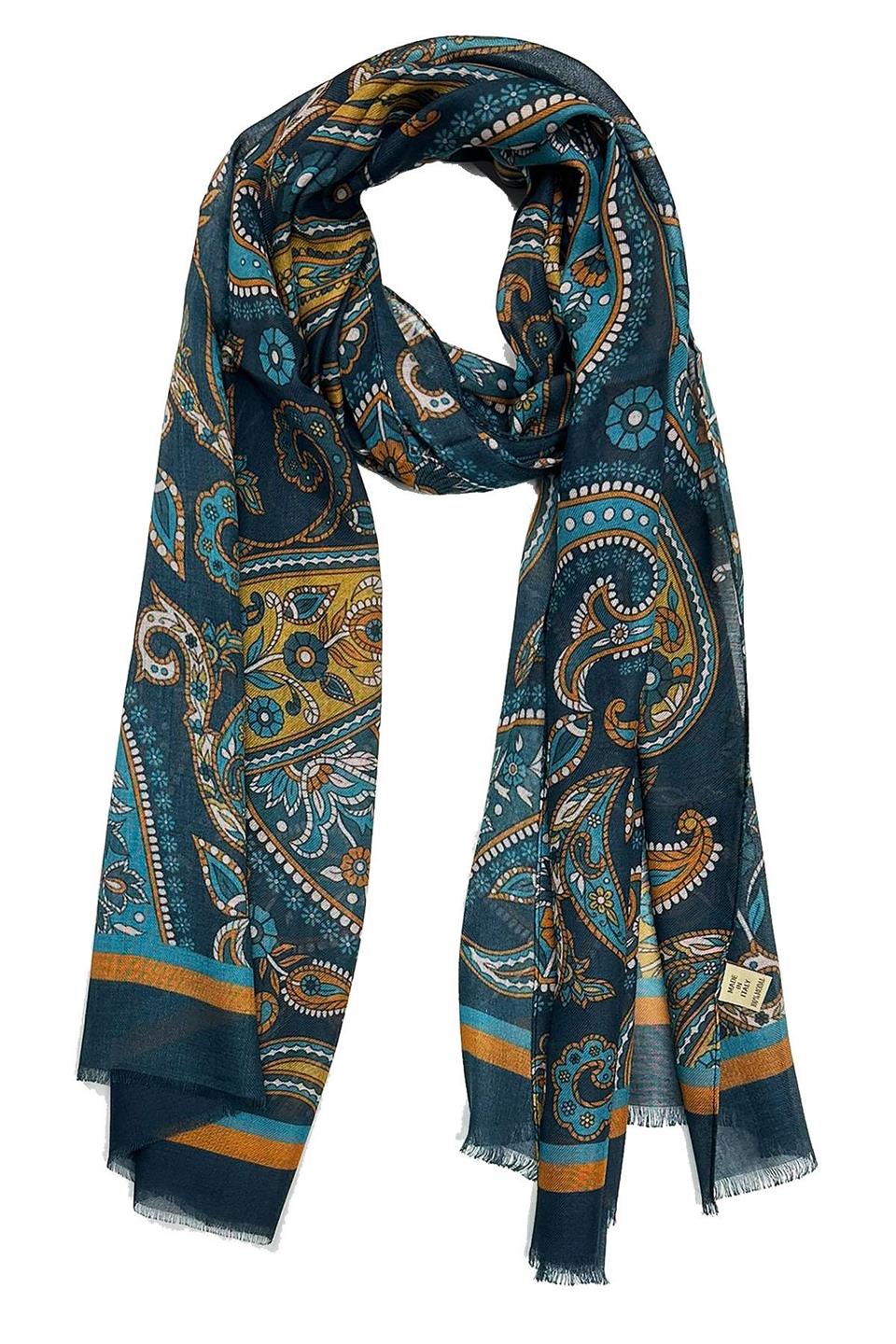 Beekman Style Yeşil - Bej İtalyan Modal Kaşkol MDL19