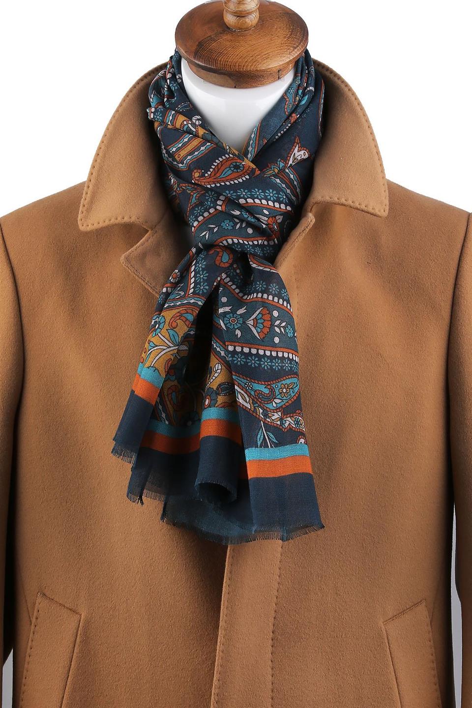 Beekman Style Yeşil - Bej İtalyan Modal Kaşkol MDL19