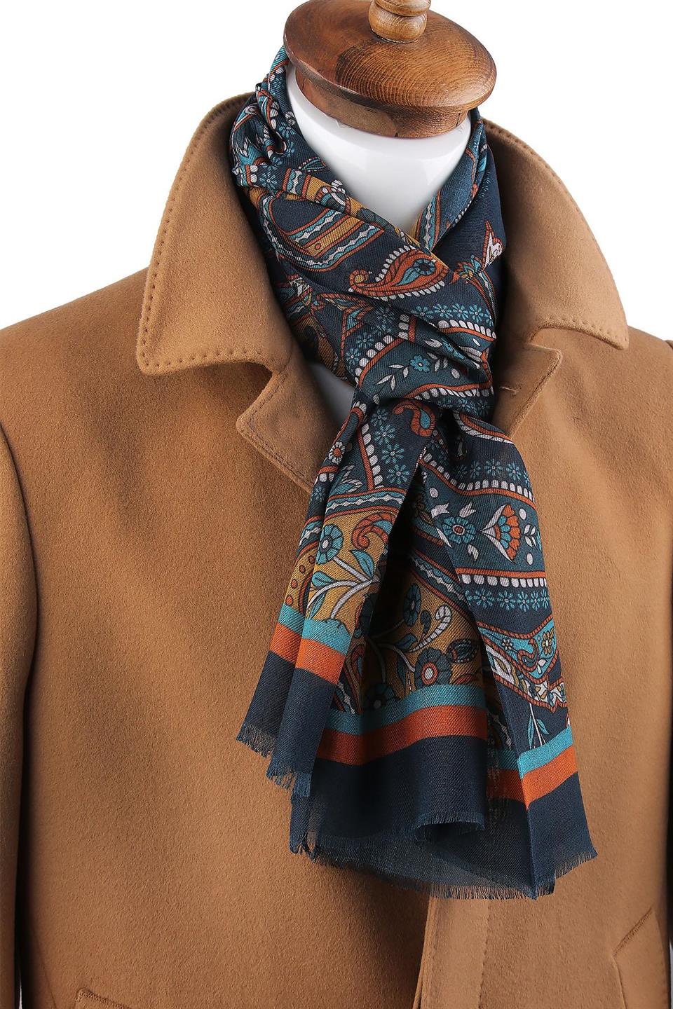 Beekman Style Yeşil - Bej İtalyan Modal Kaşkol MDL19