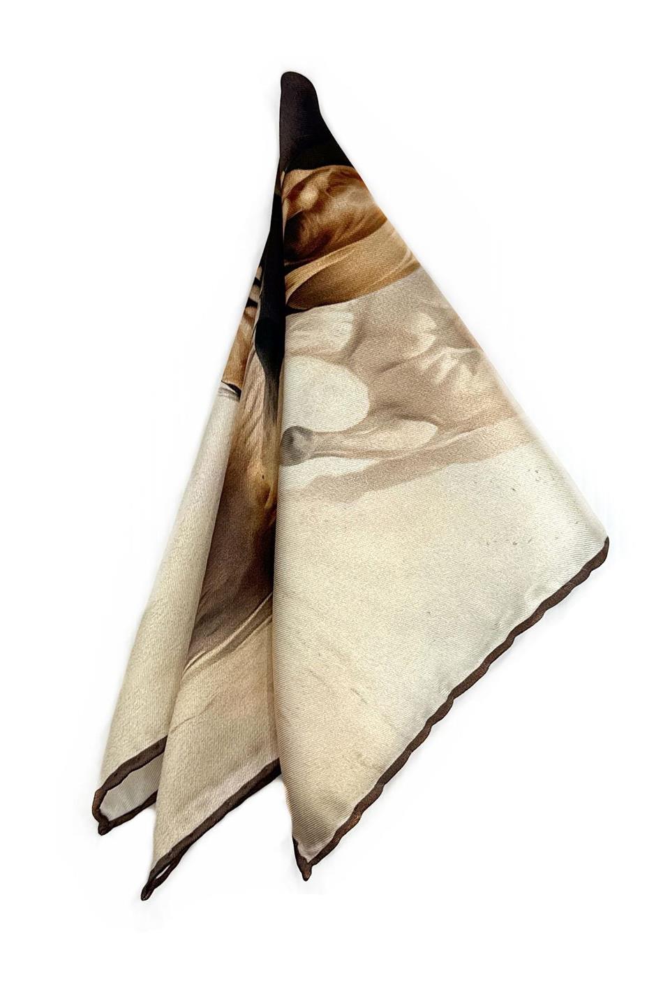 Bej At Motifli Erkek Cep Mendili SPS614-94