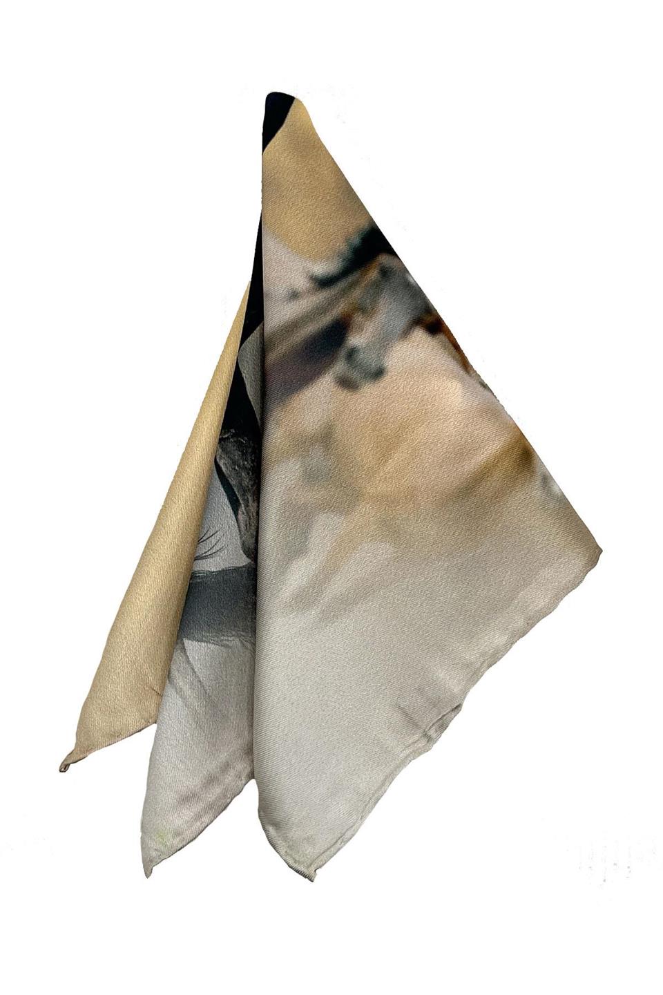 Bej At Motifli Erkek Cep Mendili SPS624-104