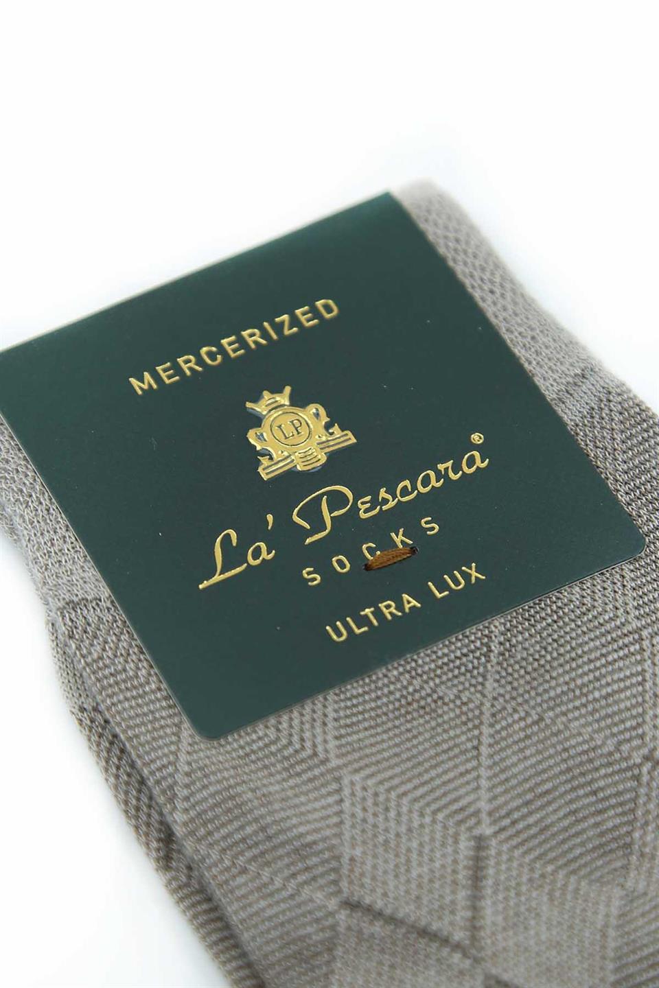 Bej Baklava Desen Ultra Lüks Merserize Tekli Erkek Çorap CRP331