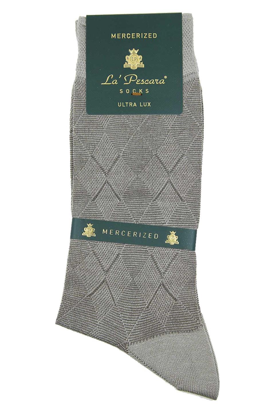 Bej Baklava Desen Ultra Lüks Merserize Tekli Erkek Çorap CRP331