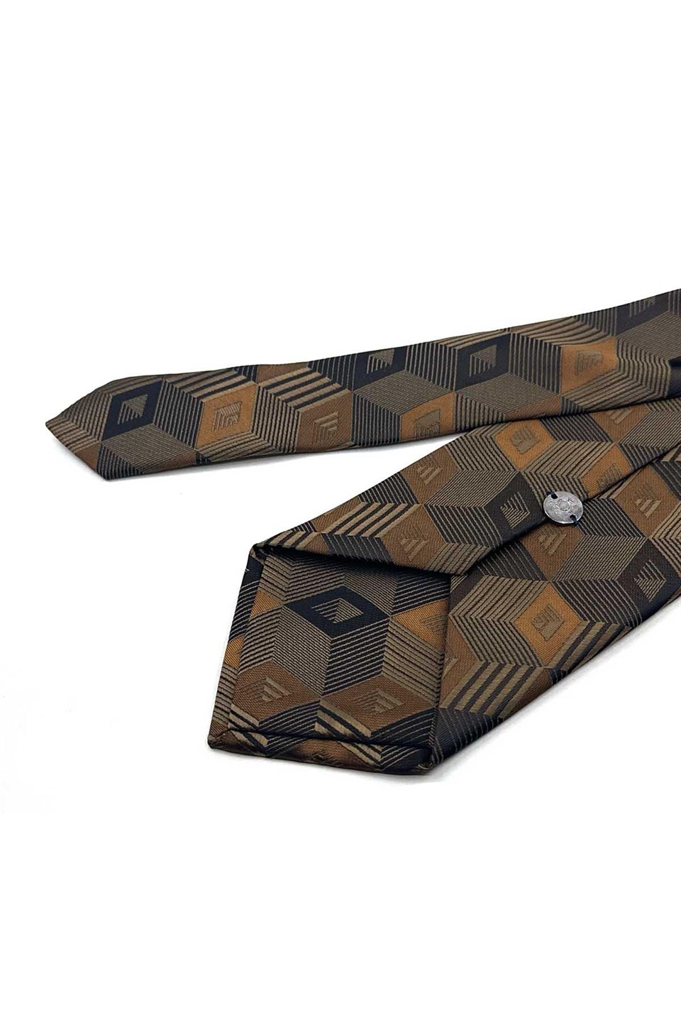 Bej Gold Motif Desen Mendilli Klasik Kravat KK13787