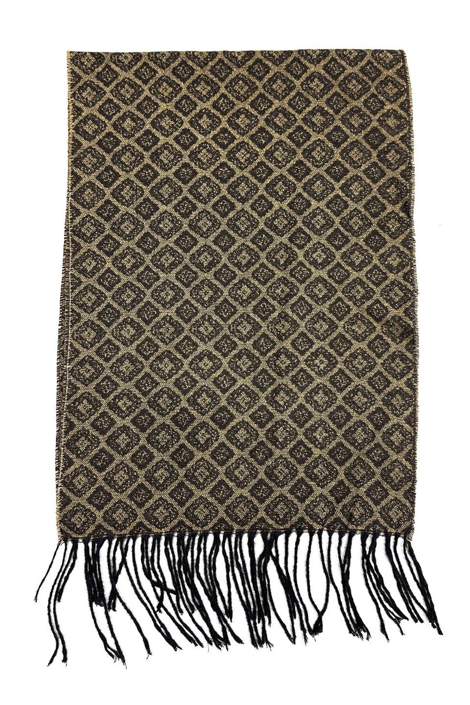 Bej - Kahve Motif Desen Erkek Kaşkol K554
