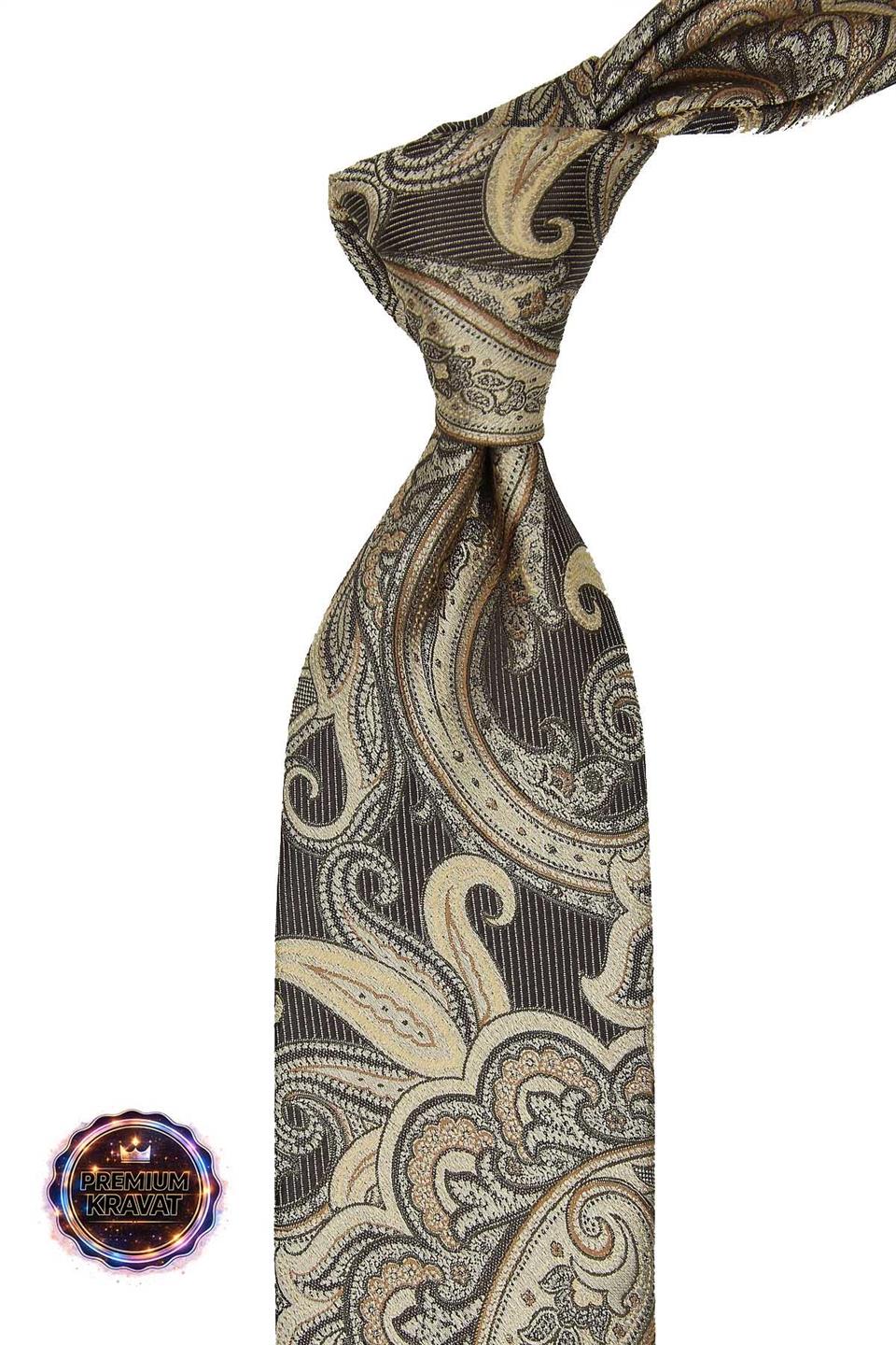 Bej - Kahve Şal Kravat