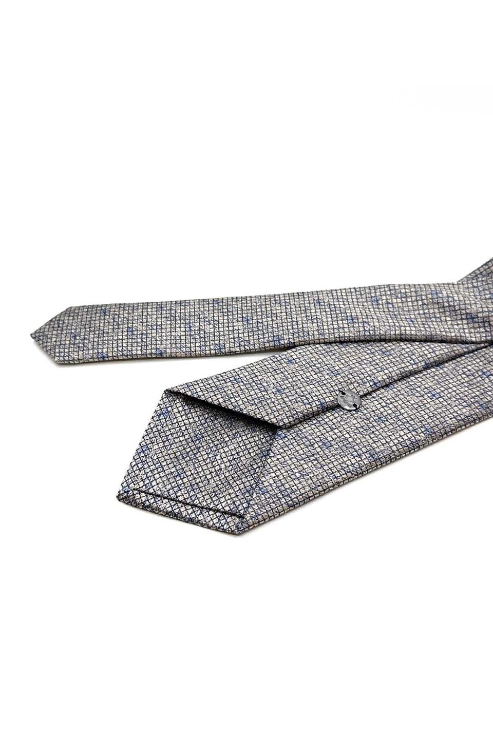 Bej Kare Desen Mendilli Klasik Kravat KK13062