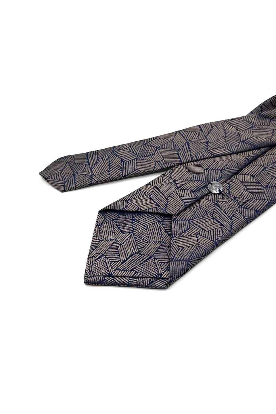 Bej Kendinden Desen Mendilli Klasik Kravat KK13549