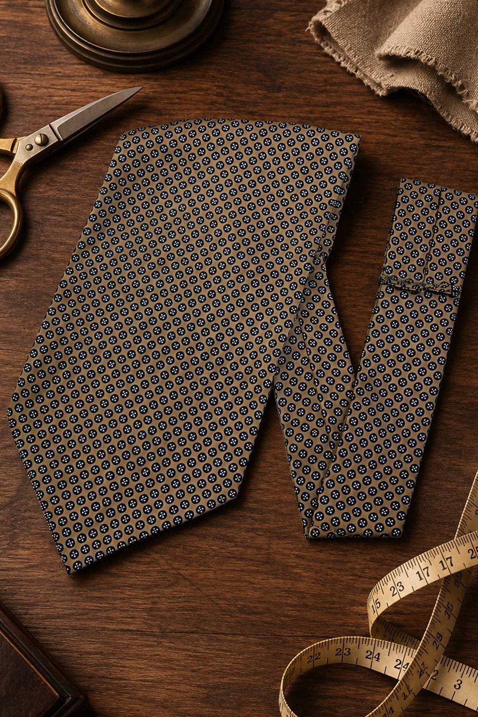 Bej Küçük Desen Ascot Kravat K689