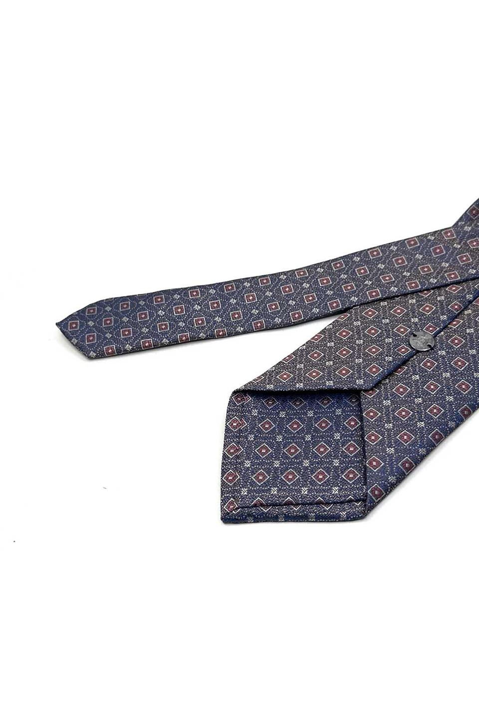 Bej - Mavi Küçük Desen Mendilli Klasik Kravat KK13622
