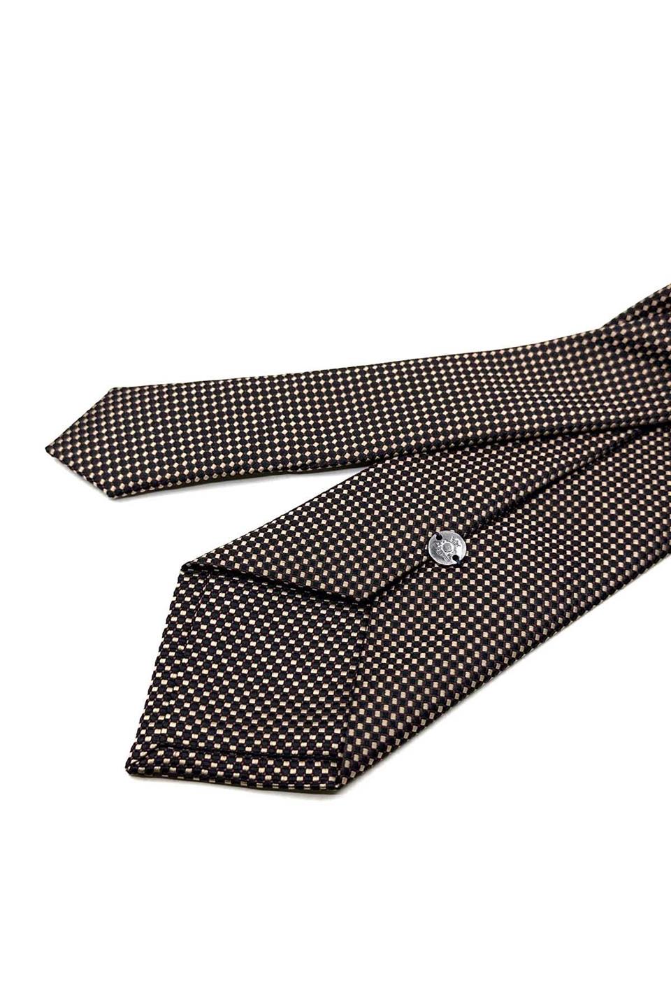 Bej Nokta Desen Mendilli Klasik Kravat KK12562