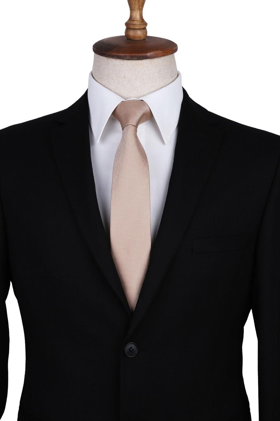 Bej Nokta Desen Slim Kravat SK7584