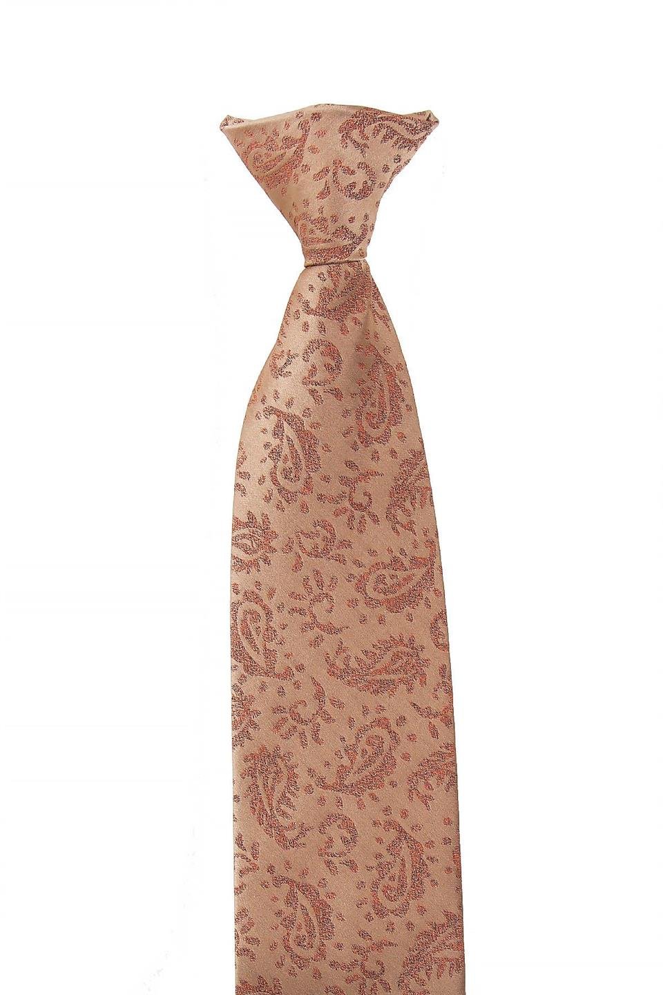 Bej Şal Desen Klipsli Kravat KLP482