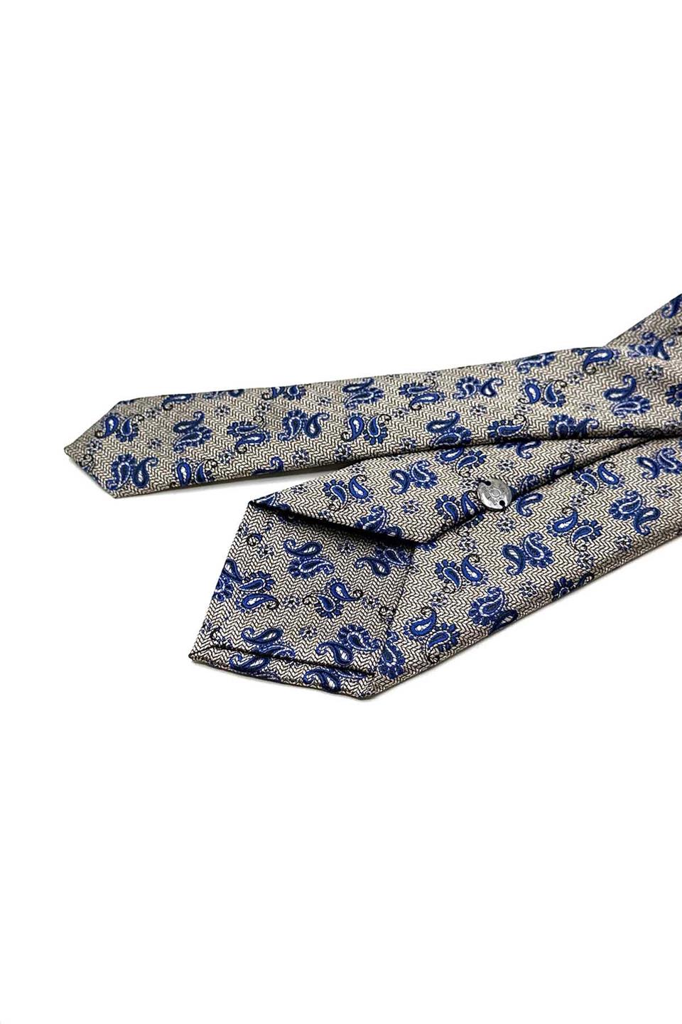 Bej Şal Desen Mendilli Klasik Kravat KK12930