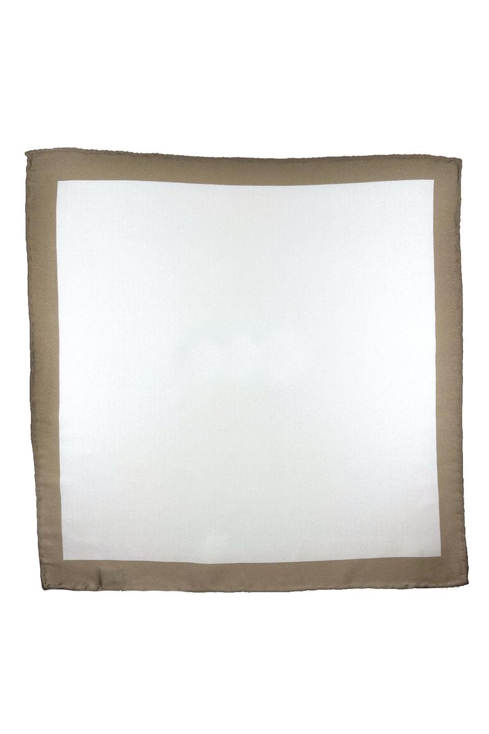 Beyaz - Bej Düz Erkek Cep Mendili SPS645-125