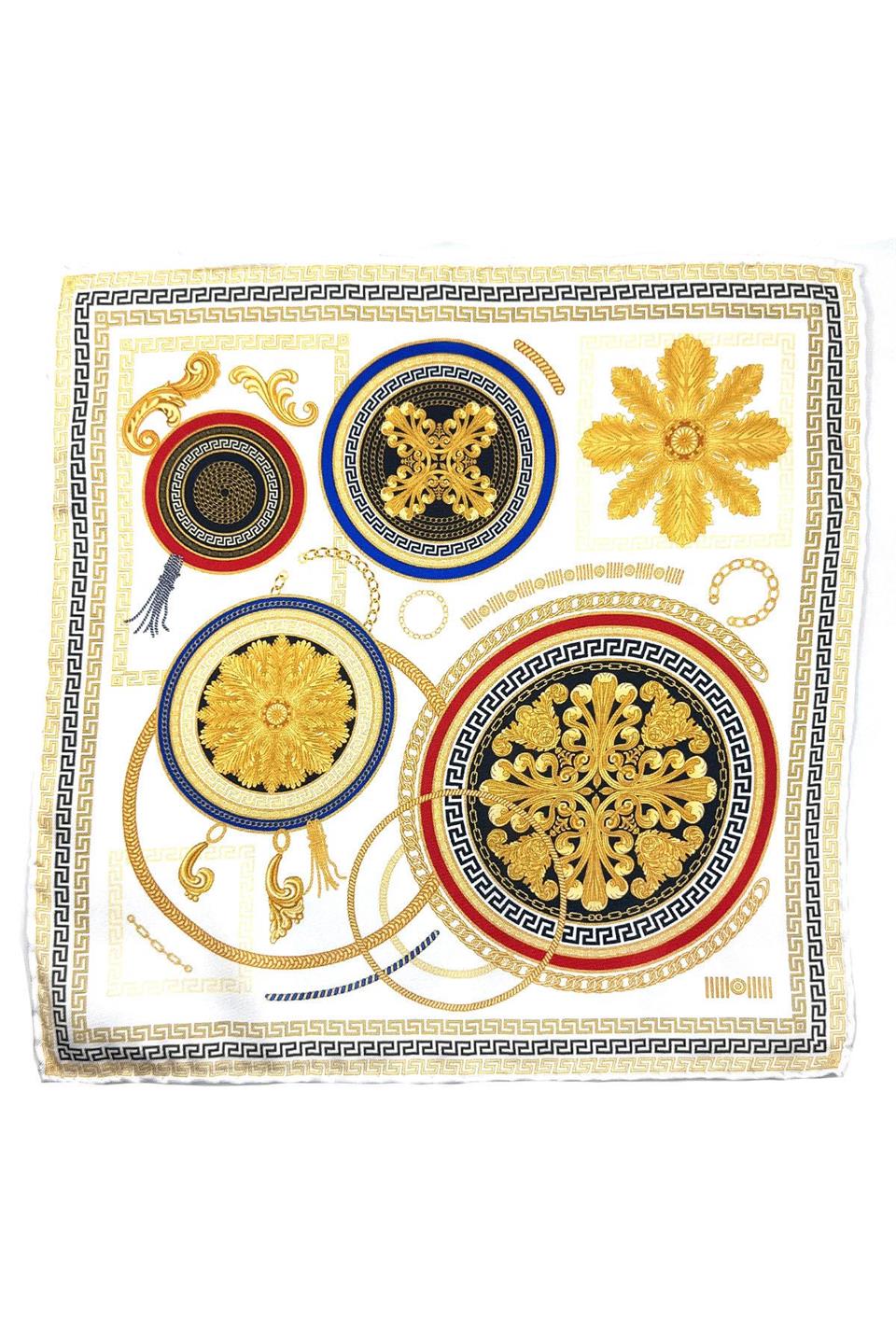 Beyaz Motif Desen Erkek Cep Mendili SPS564-44