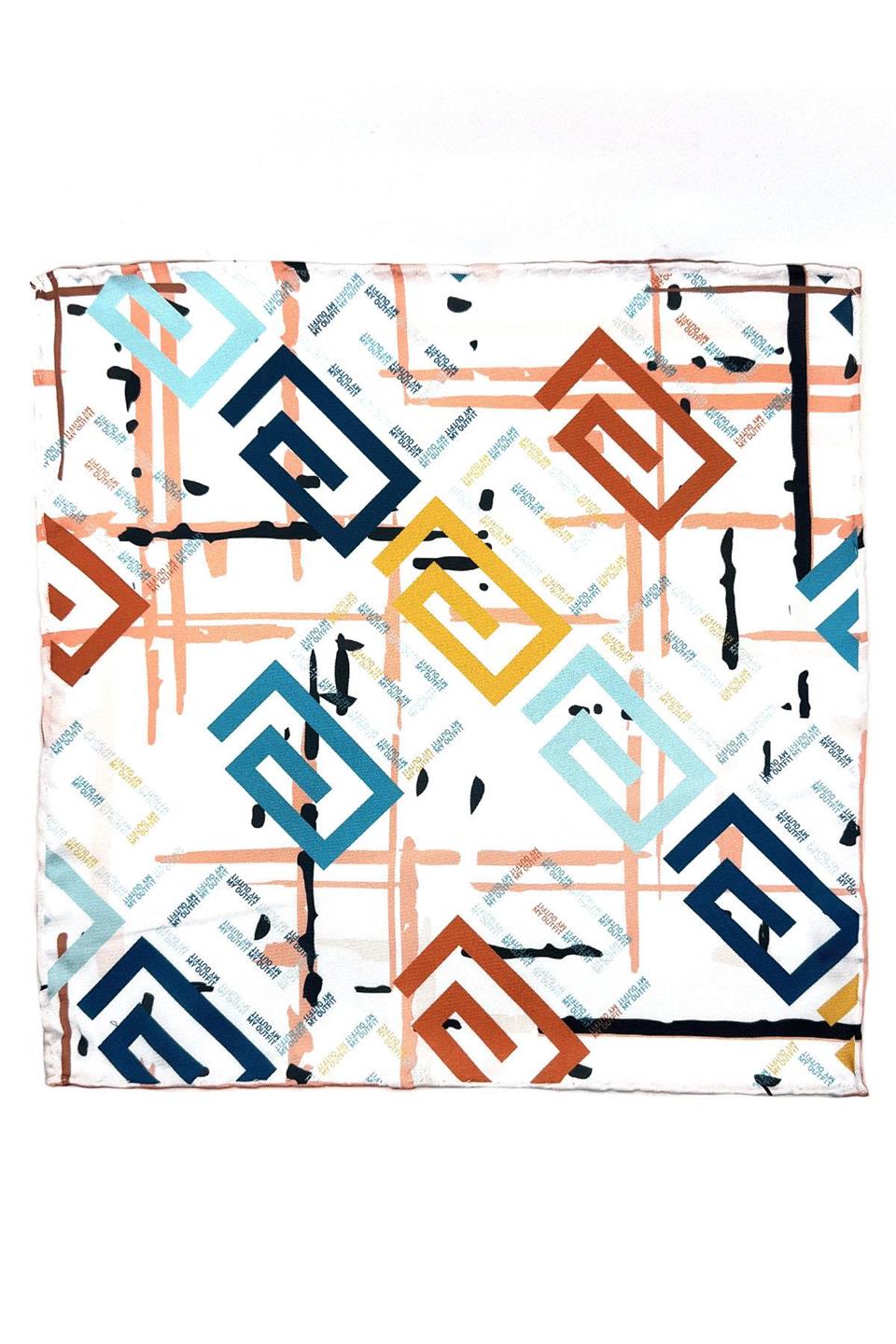 Beyaz Motif Desen Erkek Cep Mendili SPS574-28