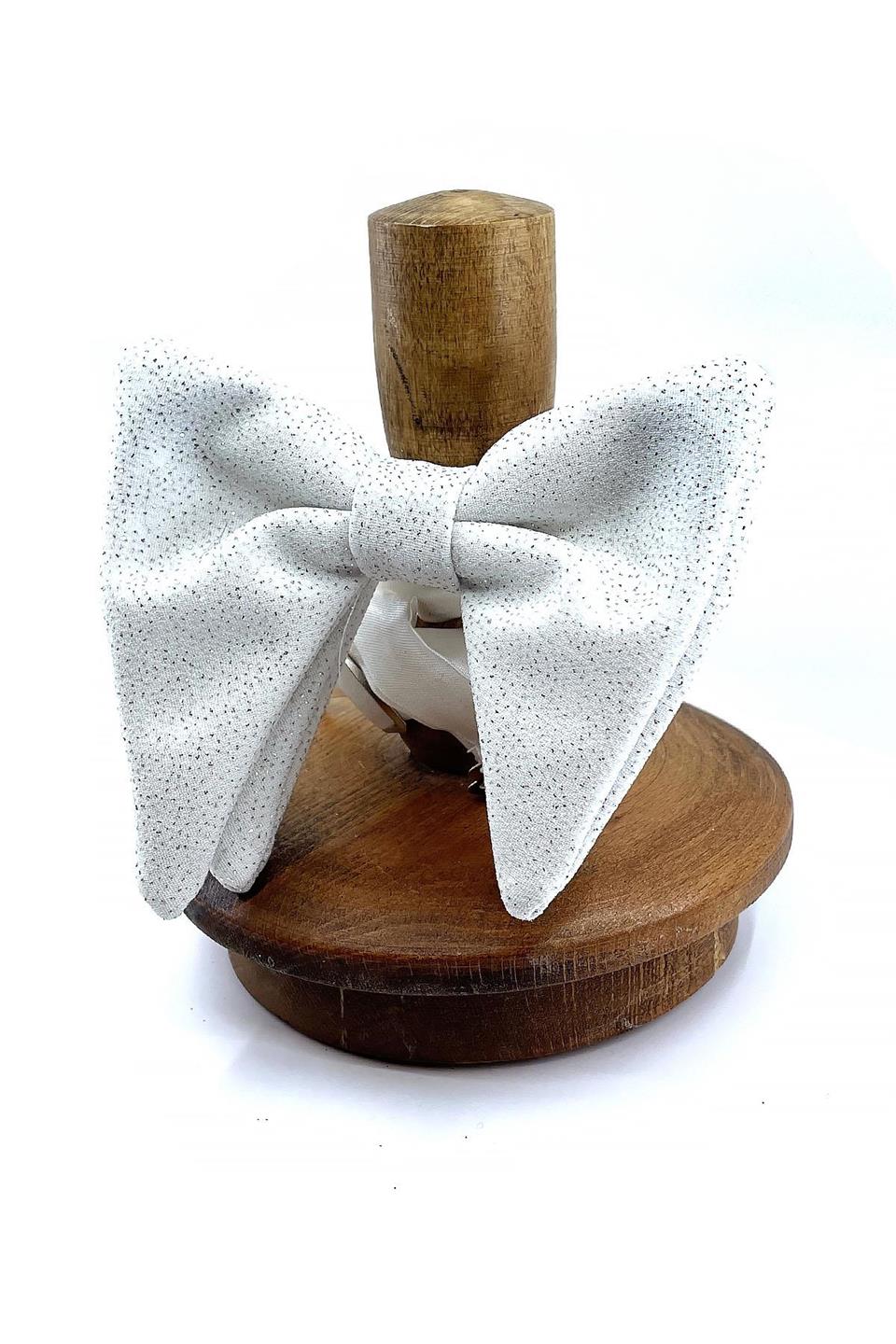 Beyaz Simli Büyük Damatlık Papyon P1701