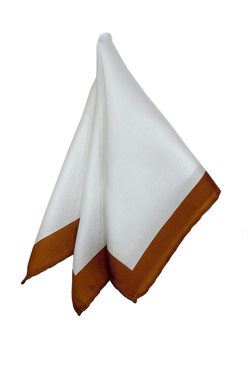 Beyaz - Taba Düz Erkek Cep Mendili SPS653-131
