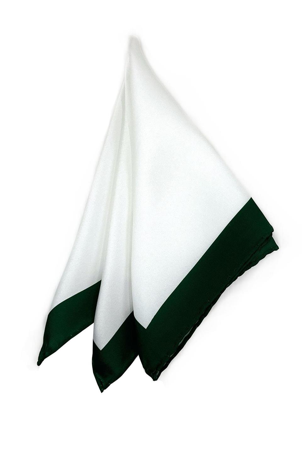 Beyaz - Yeşil Düz Erkek Cep Mendili SPS649-127