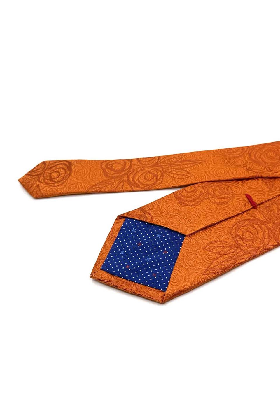 Bionca Style Turuncu Motif Desen İtalyan İpek Kravat İK1821