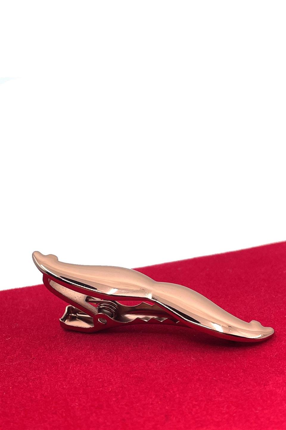 Bıyık Motif Bronz Renk Kravat İğnesi KIY708