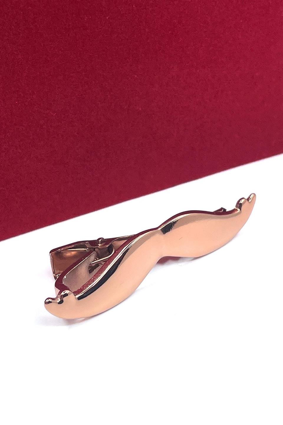 Bıyık Motif Bronz Renk Kravat İğnesi KIY708